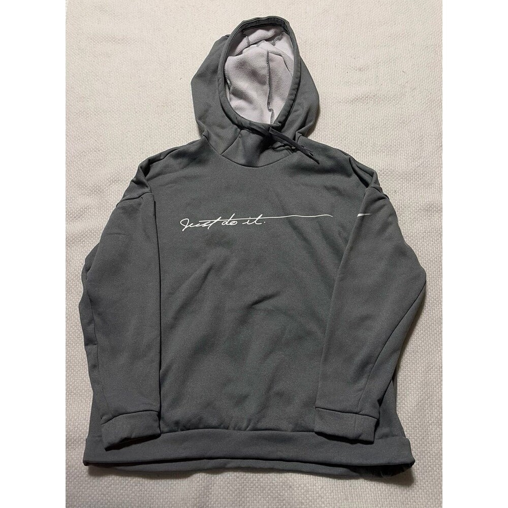 Nike Just Do It Hoodie Men’s XL Gray Charcoal Pullover Fleece